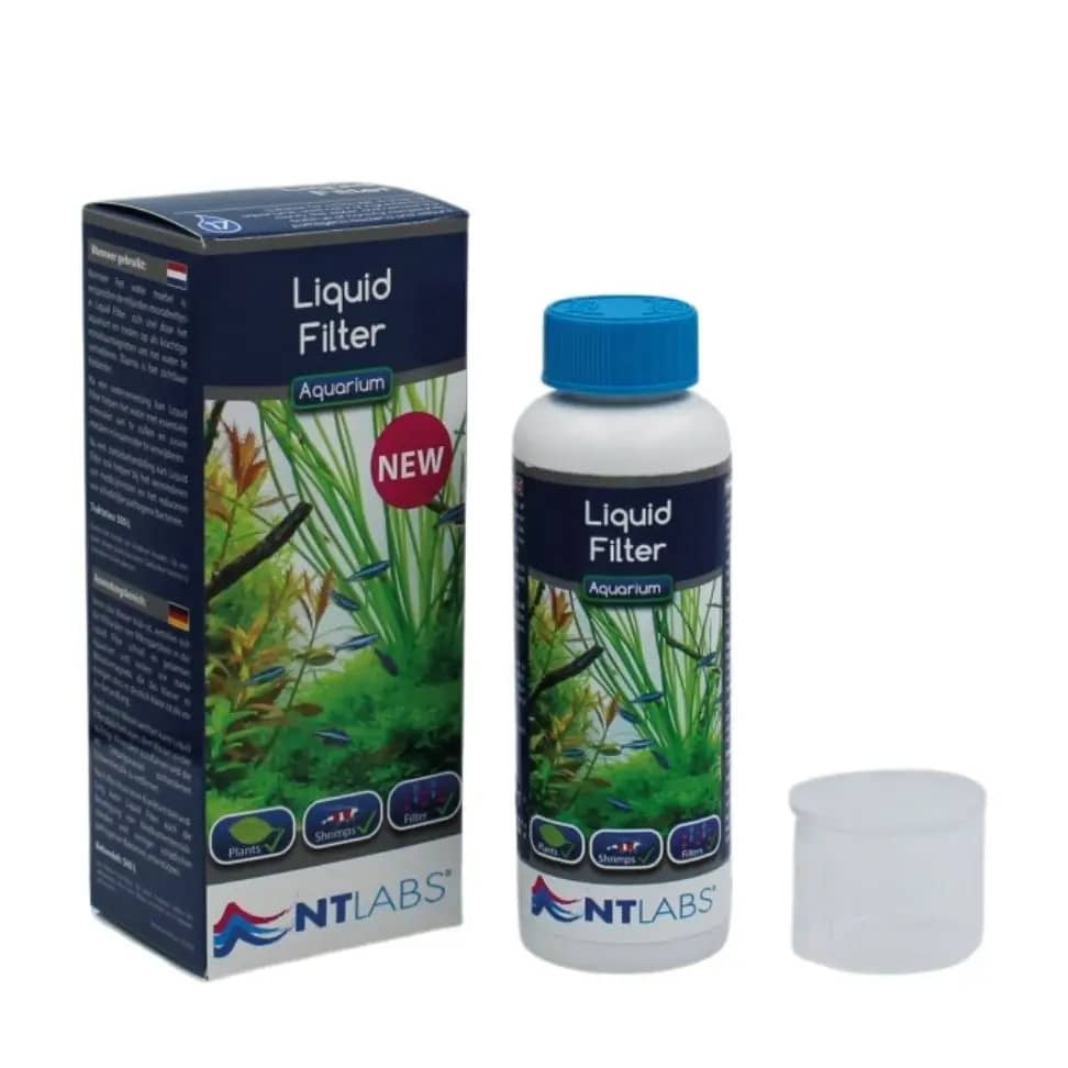 NT Labs Liquid Filter 100 ml, aquarium liquid filter, clarify cloudy aquarium water, remove medication residues, beneficial bacteria booster, safe water clearer, aquarium water clarifier, restore aquarium minerals, heavy metals remover, buy NT Labs Liquid Filter online
