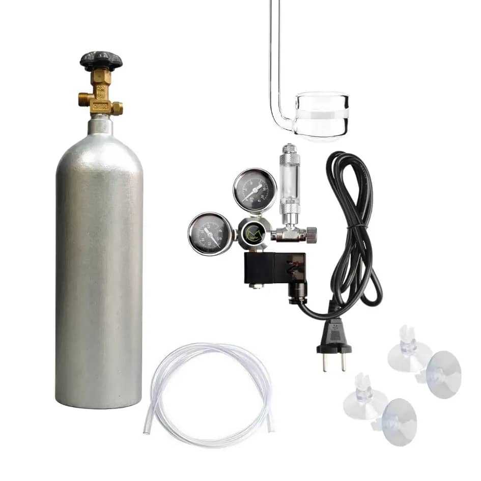 2L CO2 kit for aquarium India, complete planted tank CO2 kit, Mufan CO2 regulator India, nano aquarium CO2 setup, aquarium CO2 kit for small tanks, CO2 cylinder for planted aquarium India, best beginner CO2 kit, pressurized CO2 system for nano tanks, aquarium CO2 setup online India