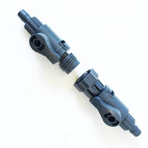 Shiruba CA-312D12, Shiruba quick release double tap, Shiruba double tap 12/16mm, Shiruba double tap 16/22mm, aquarium hose quick connector, canister filter quick release valve, aquarium hose shut off valve, external filter hose connector, canister filter accessories India, aquarium filter double tap valve