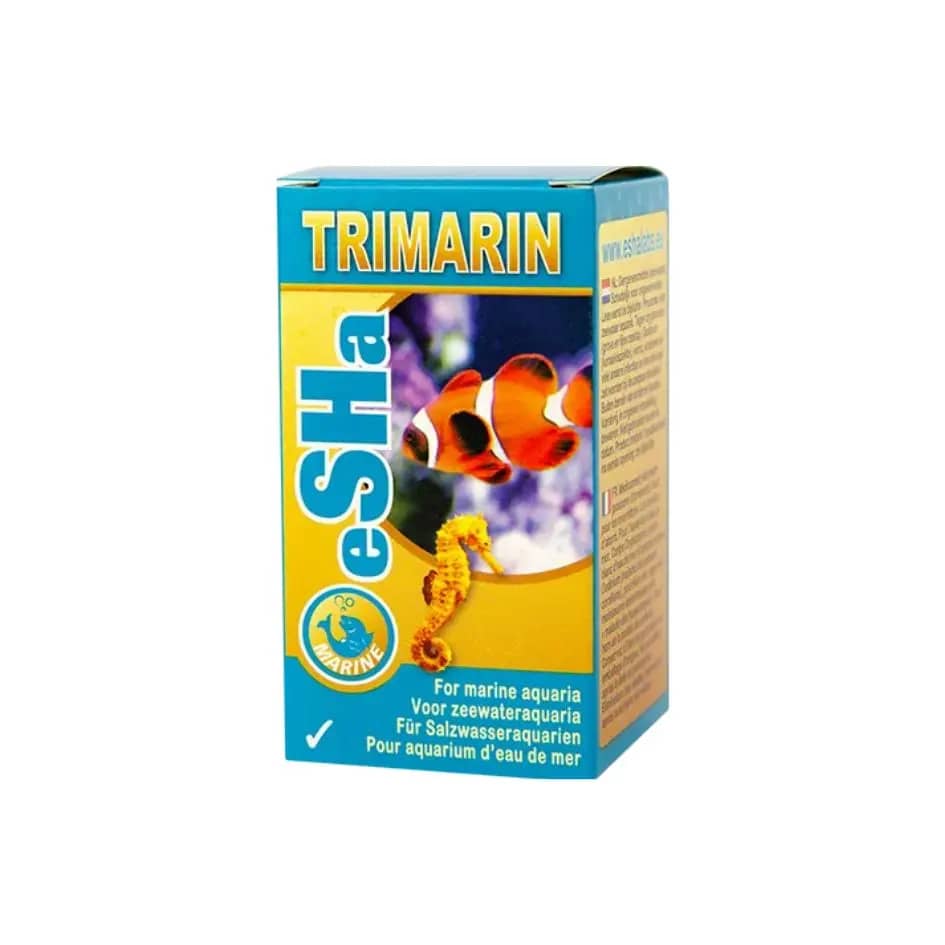 Buy eSHA Trimarine India, marine fish medication, saltwater fish disease treatment, freshwater broad spectrum fish medicine, aquarium fin rot treatment India, velvet disease cure marine, bacterial fungal fish treatment, eSHA Trimarine multi disease cure, aquarium quarantine medication India, reef safe hospital tank treatment