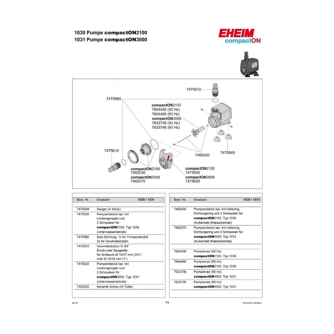 EHEIM CompactON 3000 Internal Pump