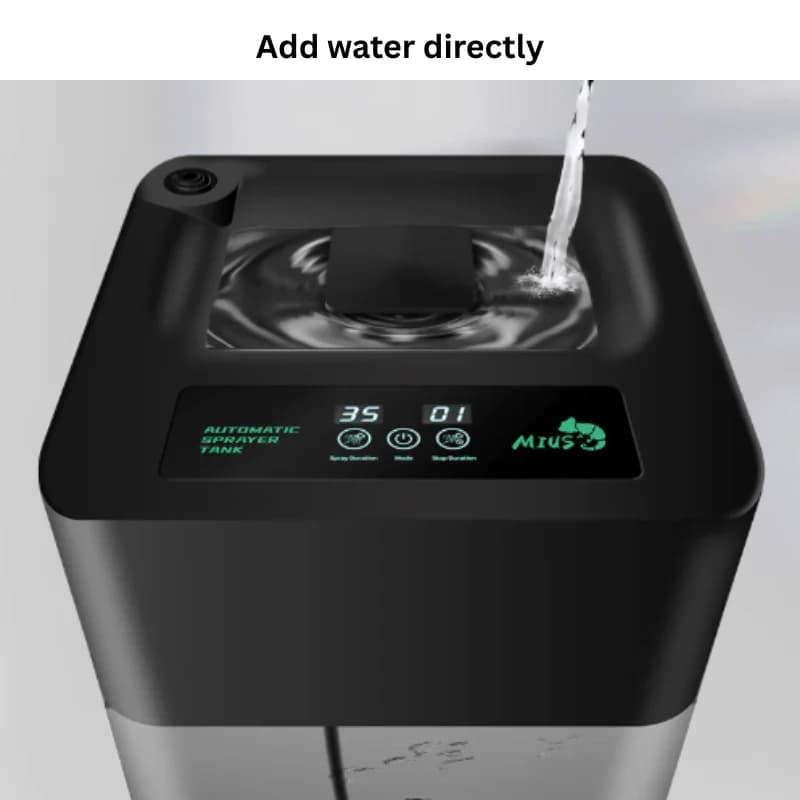 Buy MIUS Intelligent Spray Bucket, automatic spray tank aquarium, misting system water tank India, terrarium spray bucket, MIUS automatic sprayer tank, vivarium misting reservoir, plant misting water tank, humidity control spray system