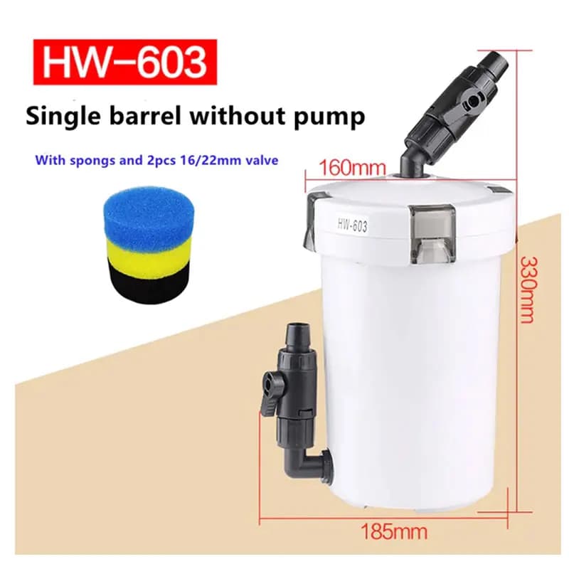 Buy SunSun HW603 pre filter India, SunSun aquarium prefilter India, canister prefilter SunSun HW603B, aquarium external prefilter India, SunSun HW603 for planted tank, SunSun pre filter 12/16mm India, aquarium filter upgrade India, SunSun mechanical filter chamber India