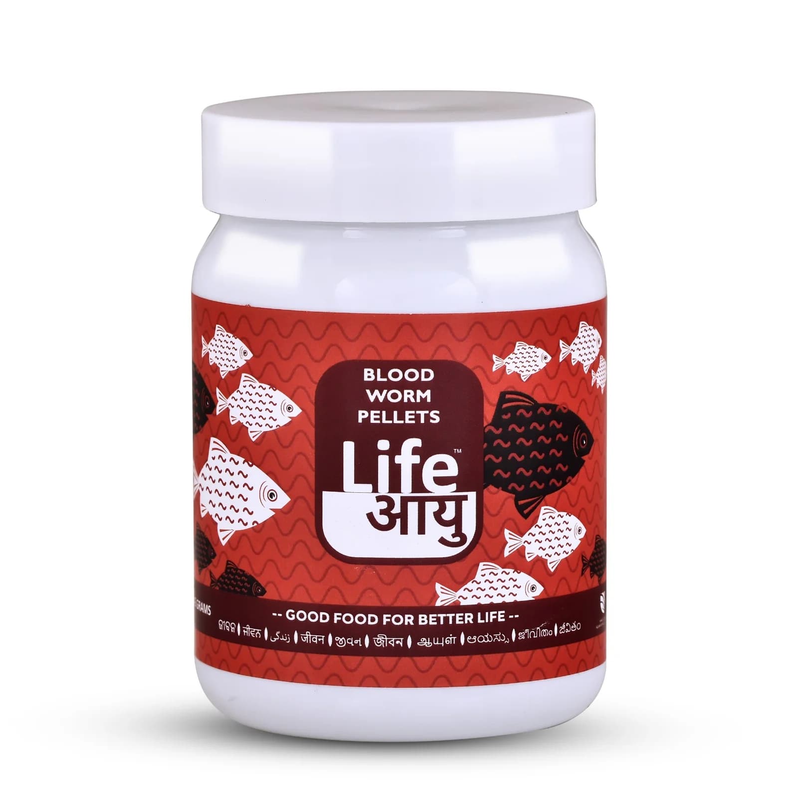 Buy Life Aayu Blood Worm Pellets, bloodworm pellets India, fish treat bloodworms, high protein fish food, floating bloodworm pellets, tropical fish bloodworm food, 45g bloodworm pellets, 90g bloodworm pellets, betta bloodworm pellets, cichlid treat food, aquarium treats India