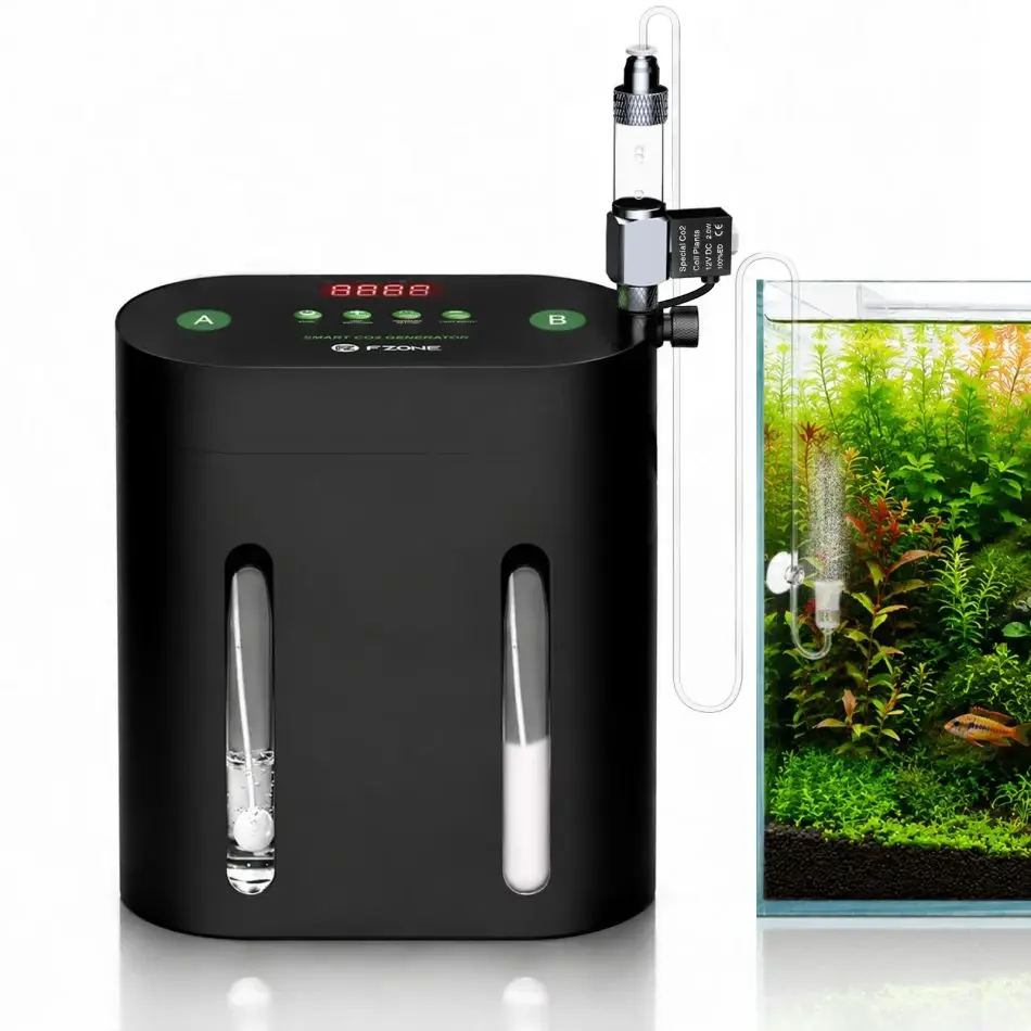 aquarium CO2 generator kit, smart dual chamber CO2 generator for aquarium, aquarium CO2 system for planted tank, CO2 generator kit for planted aquarium India, pressurised CO2 system for aquarium plants, aquarium CO2 kit with solenoid and diffuser, dual chamber aquarium CO2 system, CO2 generator with bubble counter for planted tank, adjustable pressure aquarium CO2 generator, planted tank CO2 kit India