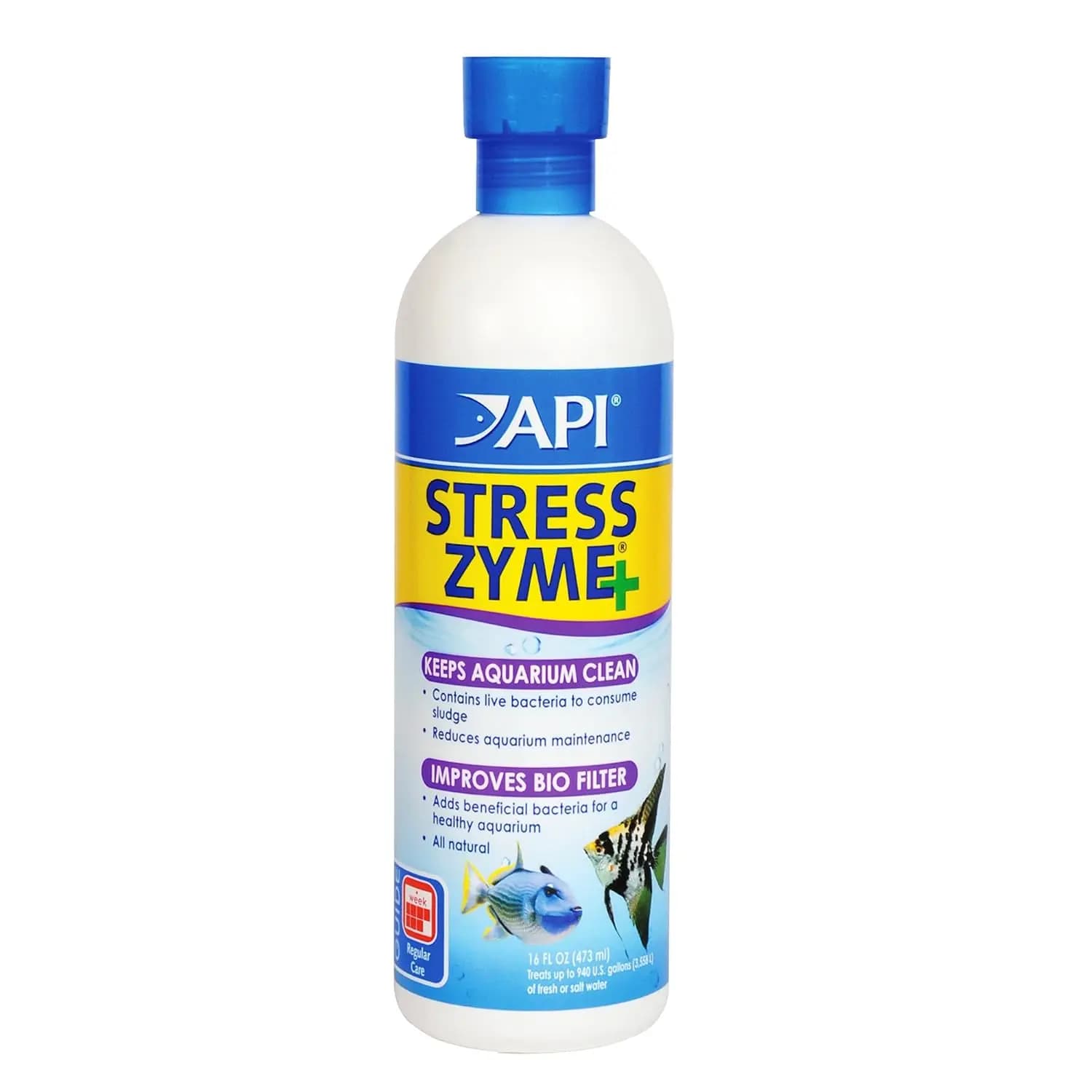 API Stress Zyme+, API Stress Zyme 118ml, API Stress Zyme 237ml, API Stress Zyme 473ml, API beneficial bacteria, aquarium bacteria supplement India, aquarium biological cleaner, freshwater aquarium bacteria, saltwater aquarium bacteria, aquarium sludge remover, aquarium water conditioner India, API aquarium products
