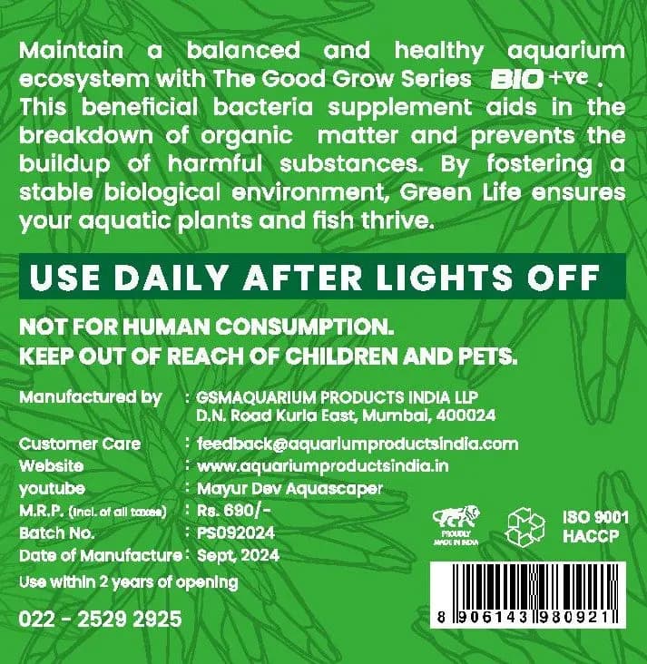 The Good Grow Series BIO 50ml - beneficial bacteria supplement, aquarium maintenance, organic waste breakdown, healthy aquarium ecosystem, water clarity improvement, fishkeeping routine