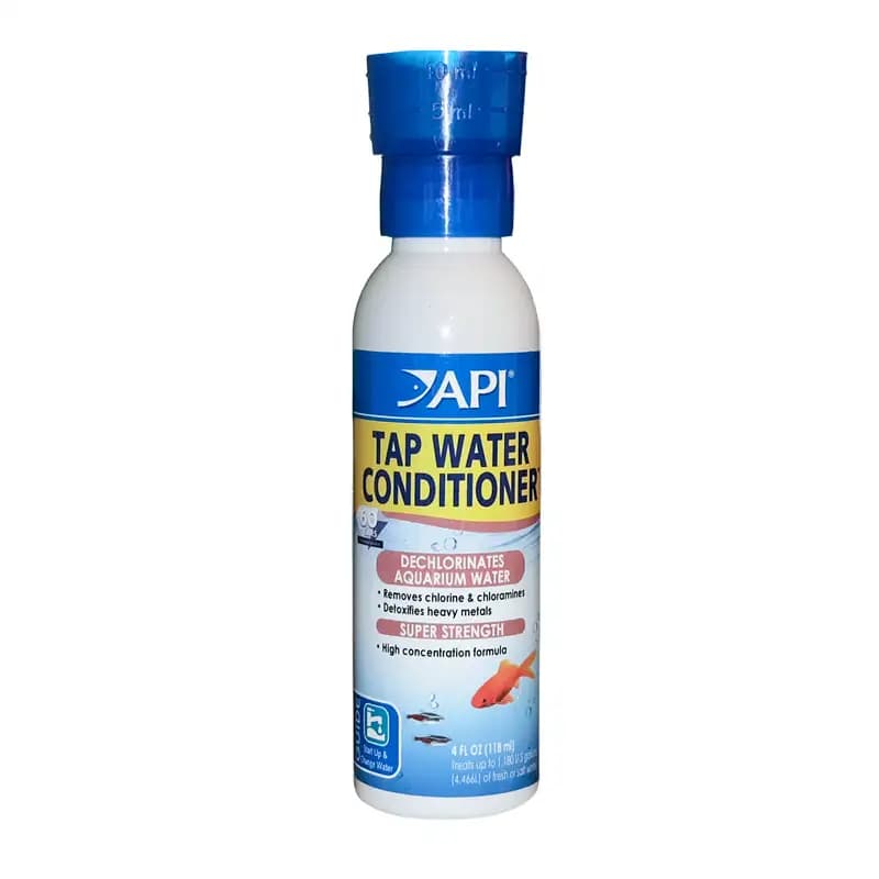 Buy API Tap Water Conditioner 118ml Online India, aquarium dechlorinator India, API water conditioner price India, chlorine remover for fish tank, chloramine neutralizer aquarium, freshwater water conditioner India, saltwater aquarium dechlorinator, heavy metal detoxifier fish tank, aquarium water treatment 118ml