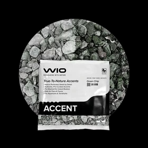 Buy WIO Green Accent Gravel Mix Online India, green aquarium accent gravel India, biotope aquascaping accent substrate, natural green aquarium gravel, WIO green chip 750g, decorative aquarium gravel India, nature aquascape accent stones, freshwater aquarium detailing gravel