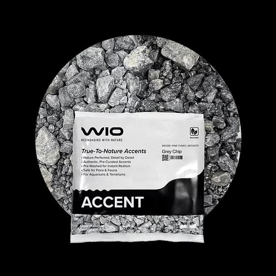 Buy WIO Grey Accent Gravel Mix Online India, aquarium accent gravel India, grey aquarium gravel accent, biotope aquascaping accent substrate, WIO grey chip 750g, decorative aquarium gravel India, nature aquascape detailing gravel, freshwater aquarium accent stones