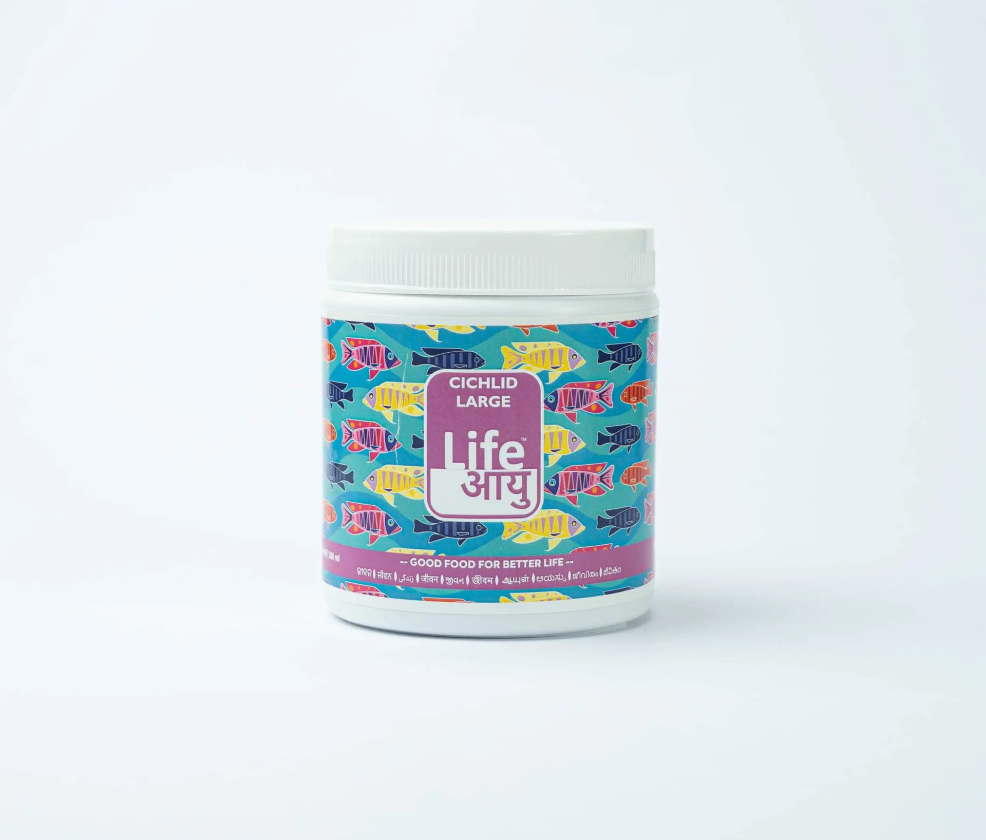 Buy Life AAYU Cichlid Large, large cichlid food India, Oscar fish food pellets, monster fish pellets, high protein cichlid diet, large cichlid daily food, floating large pellets, colour enhancing cichlid food, Texas cichlid diet, Green Terror food