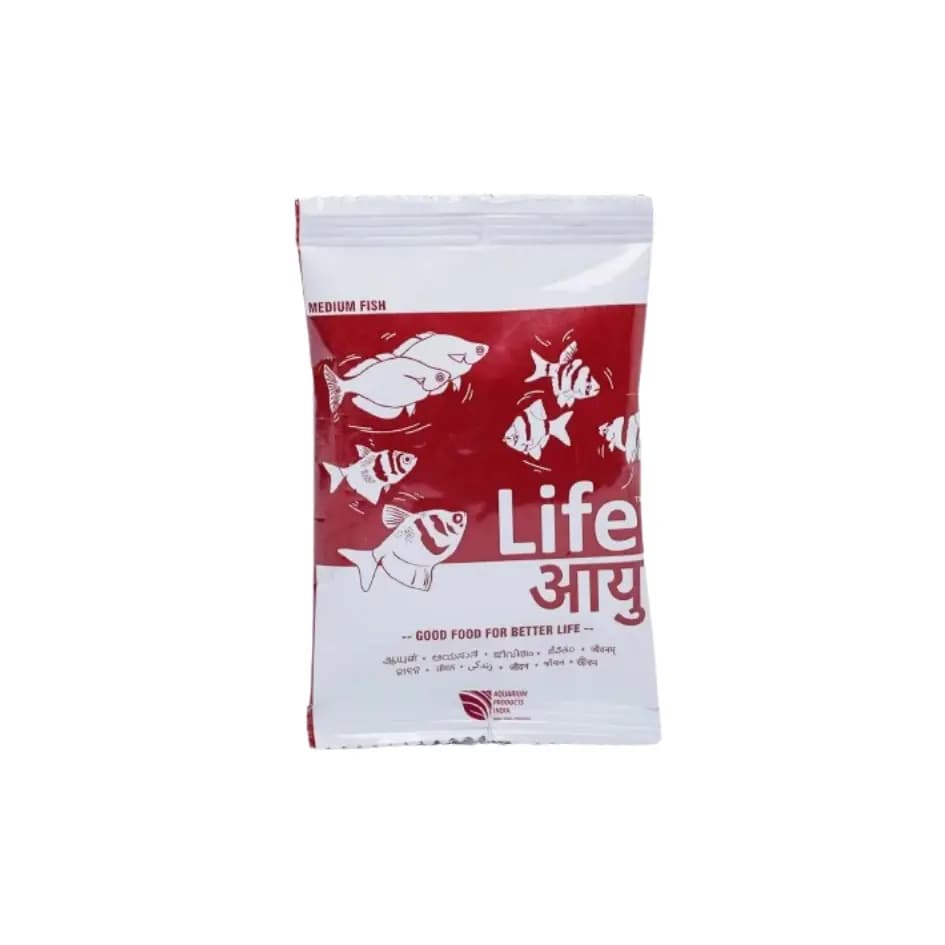 Buy Life AAYU Red Fish Food, Ayurvedic fish food India, color enhancing fish pellets, paprika astaxanthin fish food, anchovy shrimp meal pellets, 52% protein fish food, small medium large pellet fish food, best fish food for guppies India, tetra pellet food India, angelfish pellet food India, dwarf cichlid food India, low waste aquarium pellets, handmade fish food India, red color booster fish food