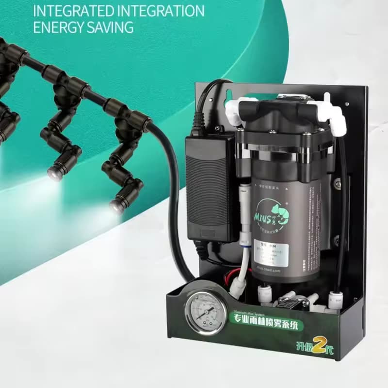 Buy MIUS C400 Rainforest Sprinkler Pump Kit, high pressure misting pump terrarium India, MIUS C400 misting system, rainforest sprinkler pump vivarium, dart frog misting system, reptile humidity control pump, paludarium misting pump kit, tropical plant misting system