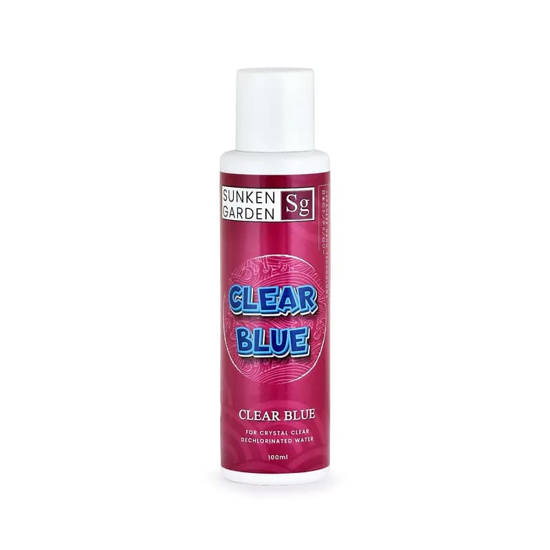Buy Sunken Garden Clear Blue, aquarium water clarifier India, instant clarity aquarium conditioner, algae haze remover, freshwater water clarifier, clear blue aquarium treatment, particle remover aquarium, shrimp safe water clarifier, cloudy tank fix India, aquarium polishing solution