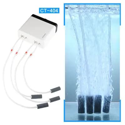 Sunsun CT‑404, 4‑way air pump, aquarium air pump kit, multi-outlet air pump, quiet air pump, sponge filter air pump, hydroponic air pump, low-noise aquarium aerator, Sunsun air pump 8 W