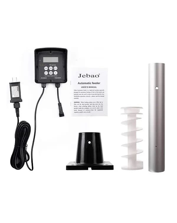 JEBAO FD-55 Automatic Pond Fish Feeder - Jebao FD-55, automatic pond feeder, pond fish food dispenser, outdoor fish feeder, digital pond feeder, programmable fish feeder, large capacity fish feeder, automatic koi feeder, 220V 12V feeder, fish feeding automation, pond care equipment, fish health feeder, granular fish food dispenser, timed pond feeding, best automatic pond feeder India, waterproof fish feeder, pet fish feeding solution