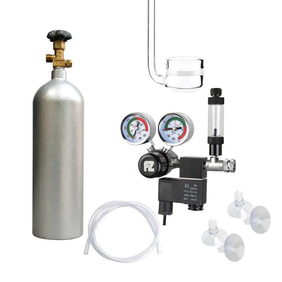CO2 kit for planted aquarium India, complete aquarium CO2 kit, CO2 cylinder with regulator for aquarium, 5L CO2 cylinder for aquascaping, Fzone CO2 regulator India, best CO2 kit for planted tank, pressurized CO2 system for aquarium, aquarium CO2 kit online India, planted tank CO2 setup, buy aquarium CO2 kit India
