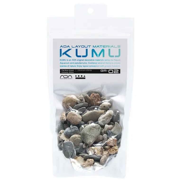 Buy ADA KUMU GR-02 - Flat River Gravel - 250ml, ADA hardscaping, Best hardscaping, buy Black Lava Stone