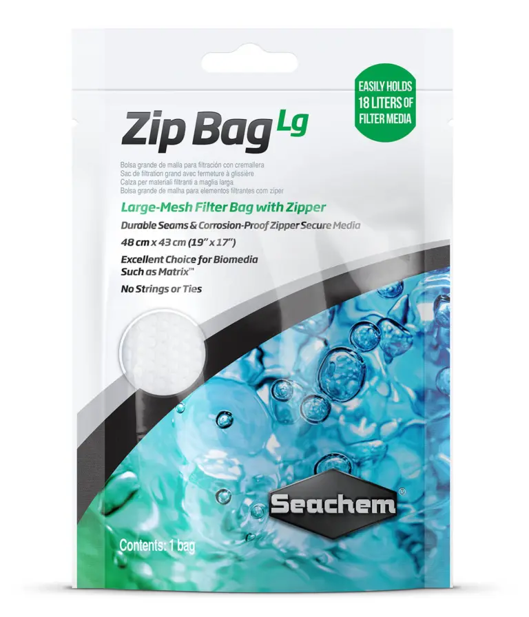 Buy Seachem Zip Bag Large online, filter media bag for aquarium filter