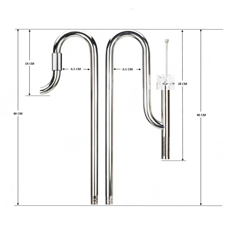Buy FZONE Stainless Steel Skimmer 17mm Lily Pipes Inflow and Outflow