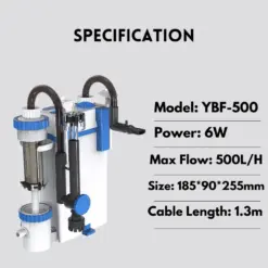 Buy SunSun YBF-500 Series Hang On Canister Filter, best aquarium hang on filter, hob filter for planted aquarium, ybf 500, sunsun aquarium filter