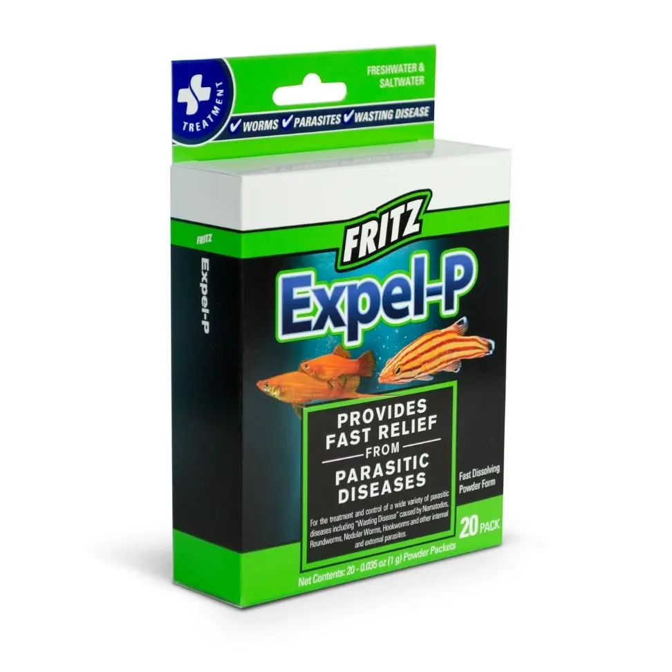 Fritz Expel‑P, internal parasite treatment, deworming medication aquarium, levamisole HCl fish treatment, nematode worm remover, coral dip flatworm treatment, safe aquarium dewormer, hookworm fish treatment, freshwater parasite solution, saltwater deworming medication