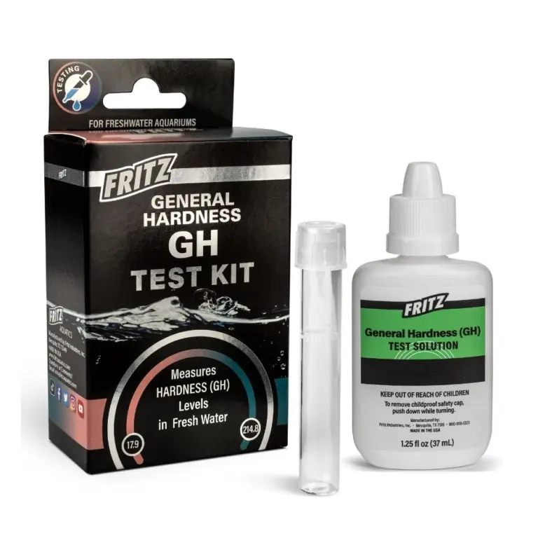 Fritz GH test kit, general hardness test, aquarium GH measurement, liquid GH test kit, calcium magnesium test, freshwater GH kit, dGH test kit, Fritz Aquatics GH, up to 150 tests GH, aquarium hardness tester