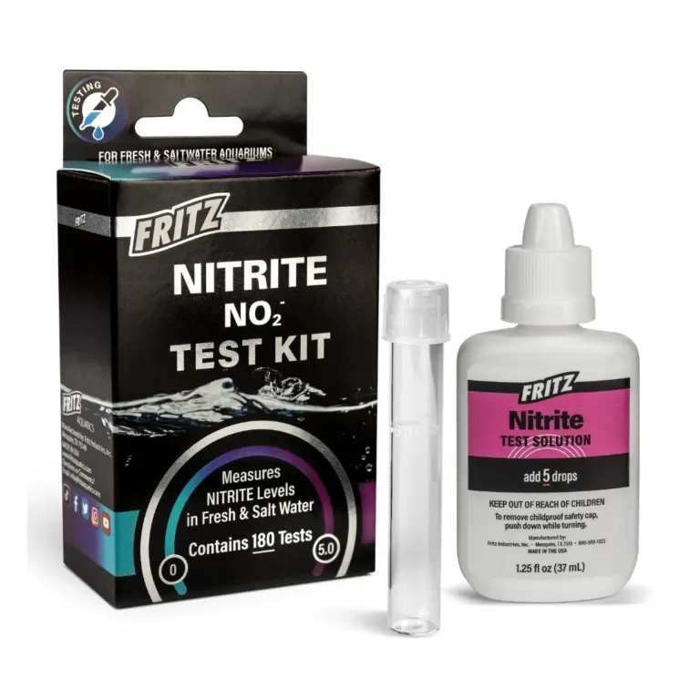 Fritz nitrite test kit, liquid nitrite test, aquarium nitrite test, freshwater nitrite kit, saltwater nitrite test, 180 test nitrite kit, accurate nitrite measurement, Fritz Aquatics nitrite, nitrogen cycle test, aquarium water chemistry test