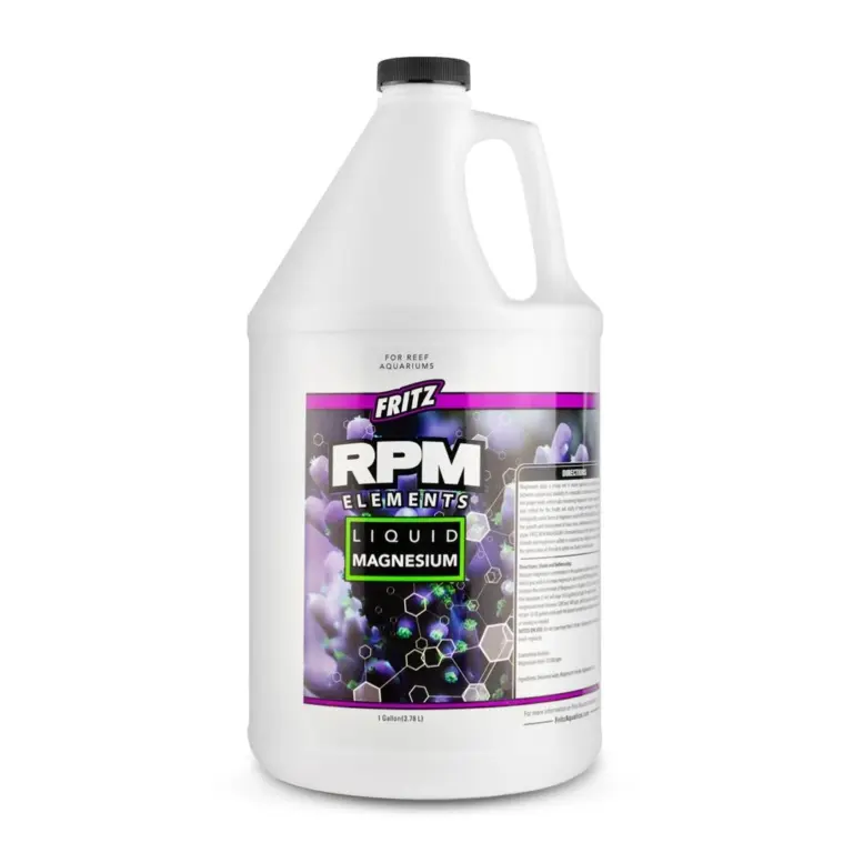 RPM liquid magnesium, reef tank magnesium supplement, ionic magnesium reef, concentrated magnesium solution, magnesium chloride sulfate, no-EDTA magnesium, reef magnesium dosing, stabilize reef alkalinity, aquarium magnesium booster, high-strength magnesium liquid