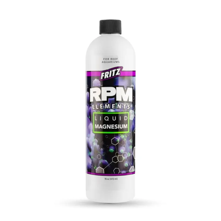 RPM liquid magnesium, reef tank magnesium supplement, ionic magnesium reef, concentrated magnesium solution, magnesium chloride sulfate, no-EDTA magnesium, reef magnesium dosing, stabilize reef alkalinity, aquarium magnesium booster, high-strength magnesium liquid