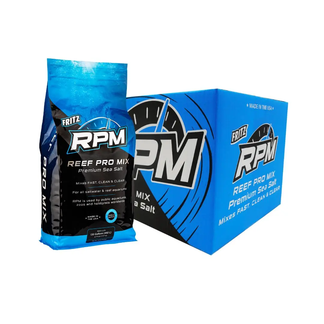 FritzPro Aquatics Reef Pro Mix Fritz RPM salt, Reef Pro Mix marine salt, professional marine salt mix, high-calcium salt, premium reef salt, 6.5 kg marine salt, 25 kg marine salt, phosphate-free salt, nitrate-free reef salt, elevated buffer salt, fine grain reef salt