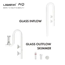 glass lily pipe, aquarium surface skimmer, inflow outflow glass pipe, LEDSTAR AQ lily pipe, borosilicate glass pipes, planted tank lily pipes, 360-degree inflow design, aquarium surface film remover, modular glass lily pipe, 12/16 mm aquarium pipe, 16/22 mm aquarium pipe