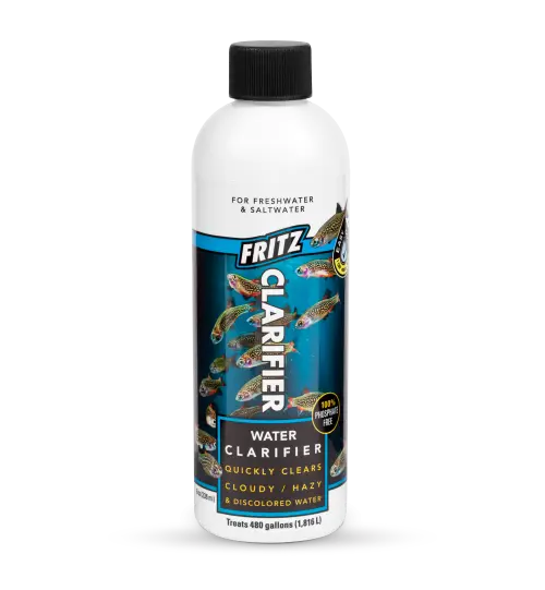 fritz-clarifier Fritz Clarifier, aquarium water clarifier, phosphate-free clarifier, water flocculant, cloudy tank remover, reef safe clarifier, filter booster, pond clarifier, fast water clearing, aquarium water treatment