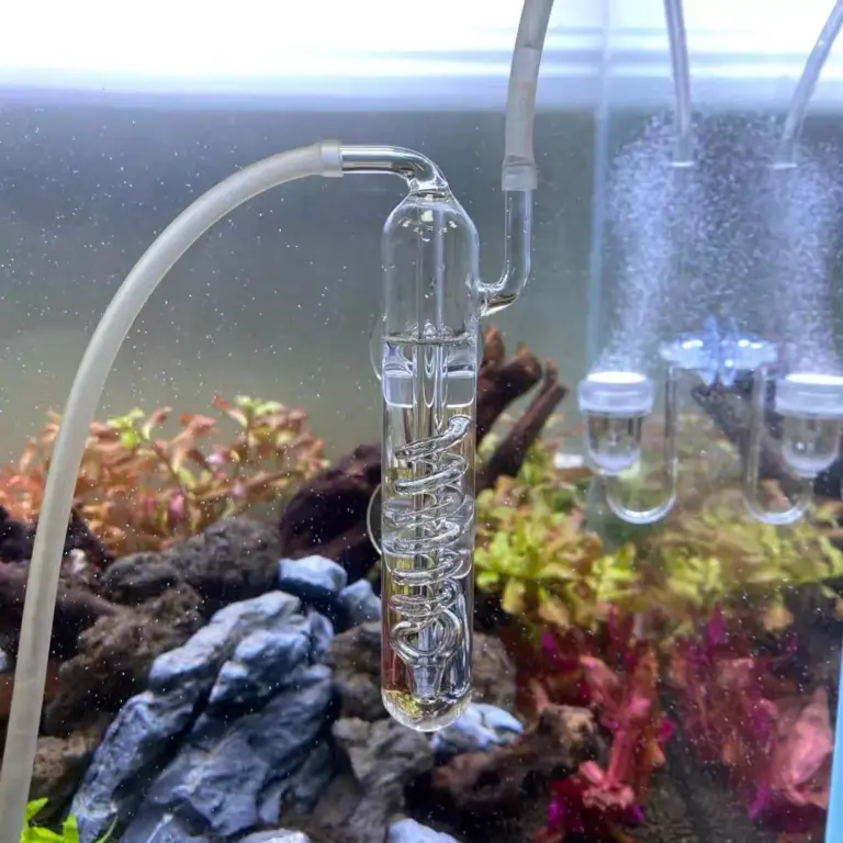 Chihiros CO₂ bubble counter, spiral bubble counter, aquarium CO₂ monitor, borosilicate glass CO₂ counter, CO₂ dosing tool, aquarium accessory, bubble count monitor, CO₂ precision dosing, decorative CO₂ counter, Chihiros CO₂ accessory