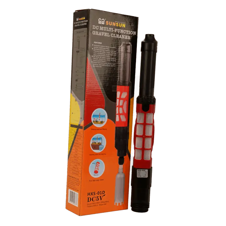 SunSun HXS-01D, electric aquarium gravel cleaner, battery-powered water exchanger, aquarium substrate vacuum, automatic water changer, 6 W gravel vacuum, HXS-01 electric siphon, tank water changer, SunSun aquascape tool, aquarium cleaning pump