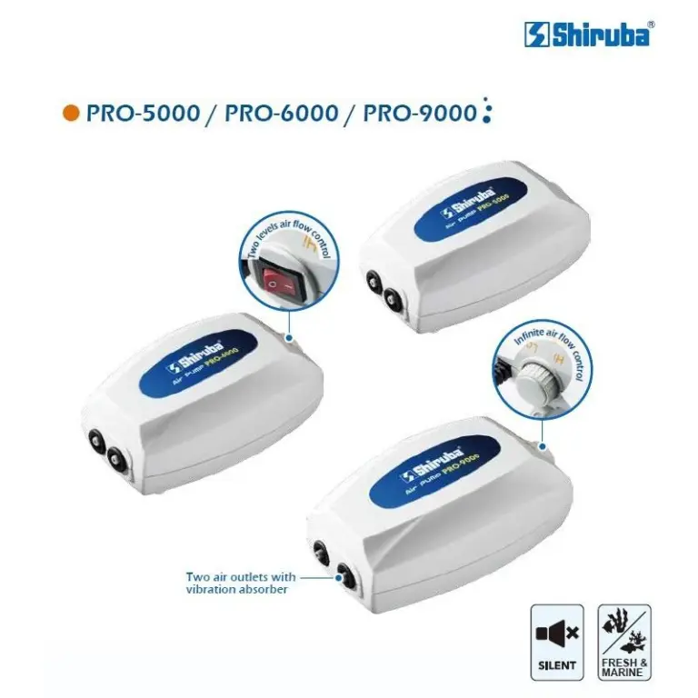 Shiruba PRO-3000 air pump, Shiruba PRO-6000 air pump, Shiruba PRO-9000 air pump, aquarium air pump India, best air pump for large aquarium, quiet fish tank air pump, Shiruba air pump price India, Shiruba PRO series review, aquarium aerator for planted tanks, high output aquarium air pump