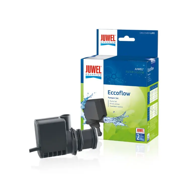 JUWEL Eccoflow Pump, aquarium circulation pump, silent aquarium pump, energy-saving aquarium pump, aquarium pump with double bearing impeller, VDE certified pump, aquarium pump for BioFlow filter, aquarium pump 300 l/h, 500 l/h aquarium pump, 600 l/h aquarium pump, 1000 l/h aquarium pump, 1500 l/h aquarium pump, ceramic axle aquarium pump, saltwater aquarium pump, aquarium filtration pump
