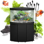 Buy Juwel Trigon 190 LED aquarium, corner aquarium with cabinet, panoramic aquarium, MultiLux LED lighting, BioFlow M filter, Eccoflow 600 pump, Juwel AquaHeat 200W, complete aquarium set, LED plant aquarium, German aquarium with cabinet, corner fish tank, curved front aquarium, advanced aquarium filtration, LED tropical aquarium