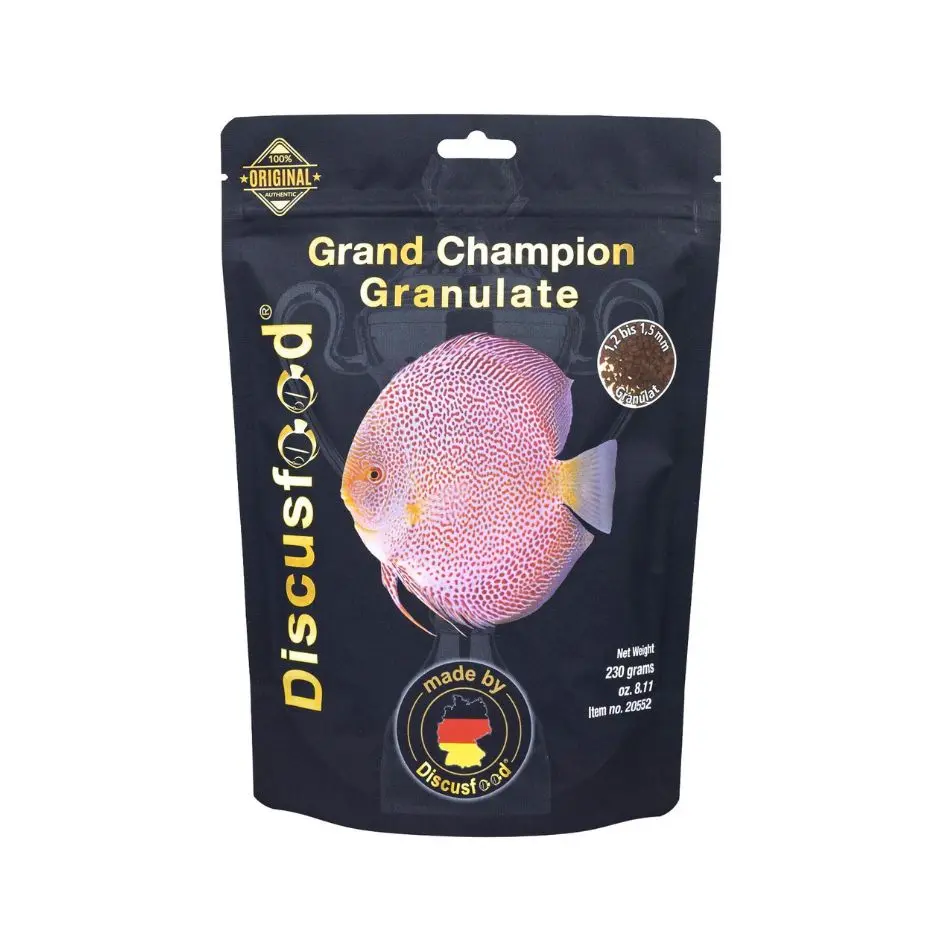 Discusfood Grand Champion Granulate 230g discusfood grand champion granulate, grand champion discus food, discus granules 230g, premium fish food for discus, discus breeding food india, show quality discus feed, high protein soft granules, discusfood granulate india, color enhancing fish food, best food for discus and angelfish