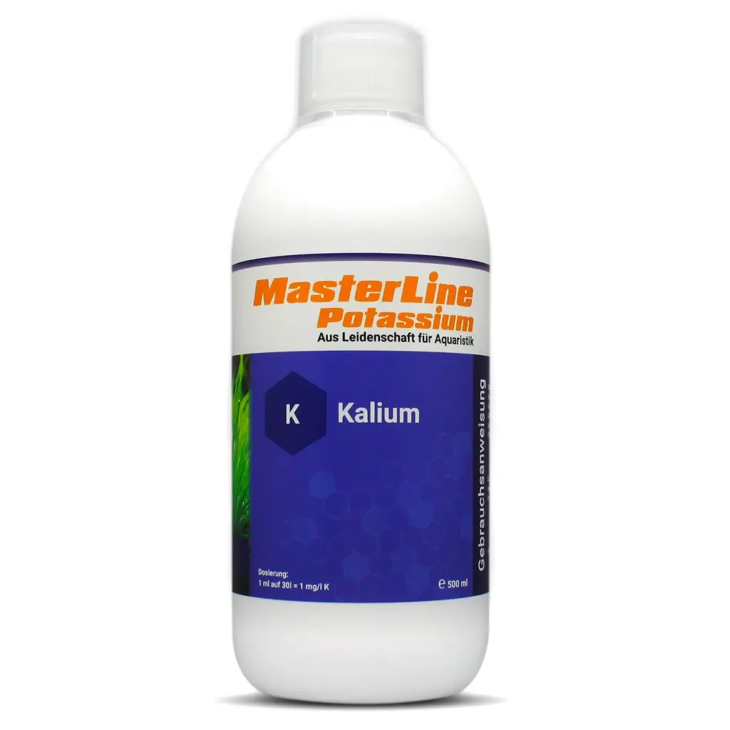 Buy MasterLine Potassium, MasterLine Potassium India, potassium aquarium fertiliser, planted tank potassium supplement, aquarium macro fertiliser, potassium deficiency aquarium plants, MasterLine liquid fertiliser, CO2 planted tank nutrients, potassium dosing for aquascape, MasterLine nutrients India