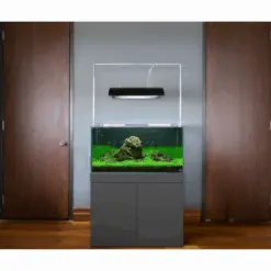 Buy aquarium cabinet India, engineered wood aquarium stand, ADA style aquarium cabinet, aquarium stand black white grey, aquarium furniture India, planted tank cabinet, aquarium stand for 4 feet tank, aquarium cabinet with push lock doors, modern aquarium stand India, aquarium cabinet 75cm height
