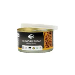 Buy canned silkworm pupae India, silkworm pupae fish feed India, insect protein aquarium feed India, canned insect feed aquarium India, silkworm pupae canned fish food, high protein fish feed India, specialty feed for arowana silkworm pupae, insect-based aquarium feed India