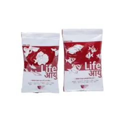 Buy Life AAYU Red Fish Food, Ayurvedic fish food India, color enhancing fish pellets, paprika astaxanthin fish food, anchovy shrimp meal pellets, 52% protein fish food, small medium large pellet fish food, best fish food for guppies India, tetra pellet food India, angelfish pellet food India, dwarf cichlid food India, low waste aquarium pellets, handmade fish food India, red color booster fish food
