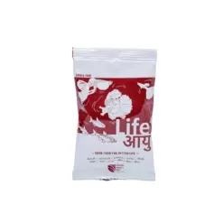 Buy Life AAYU Red Fish Food, Ayurvedic fish food India, color enhancing fish pellets, paprika astaxanthin fish food, anchovy shrimp meal pellets, 52% protein fish food, small medium large pellet fish food, best fish food for guppies India, tetra pellet food India, angelfish pellet food India, dwarf cichlid food India, low waste aquarium pellets, handmade fish food India, red color booster fish food