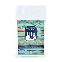 Buy Life AAYU Baby Bites Gel Mix, fry gel food India, baby fish soft food, nano fish gel mix, fry growth food, powder to gel fish food, guppy fry food, betta fry soft food, nano tank fry diet, high protein baby fish food