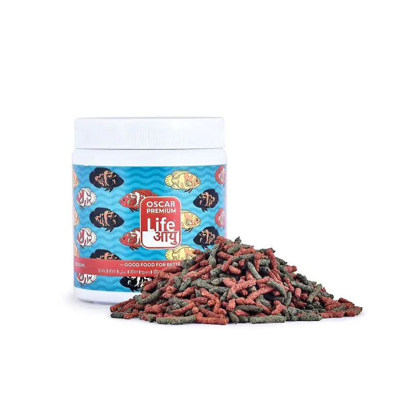 Life AAYU Oscar Food Buy Life AAYU Oscar Food, Oscar fish food India, high protein Oscar pellets, large cichlid pellets, 100g Oscar fish food, 200g Oscar food, floating pellets for Oscars, monster fish diet, colour enhancing Oscar pellets, big fish food India