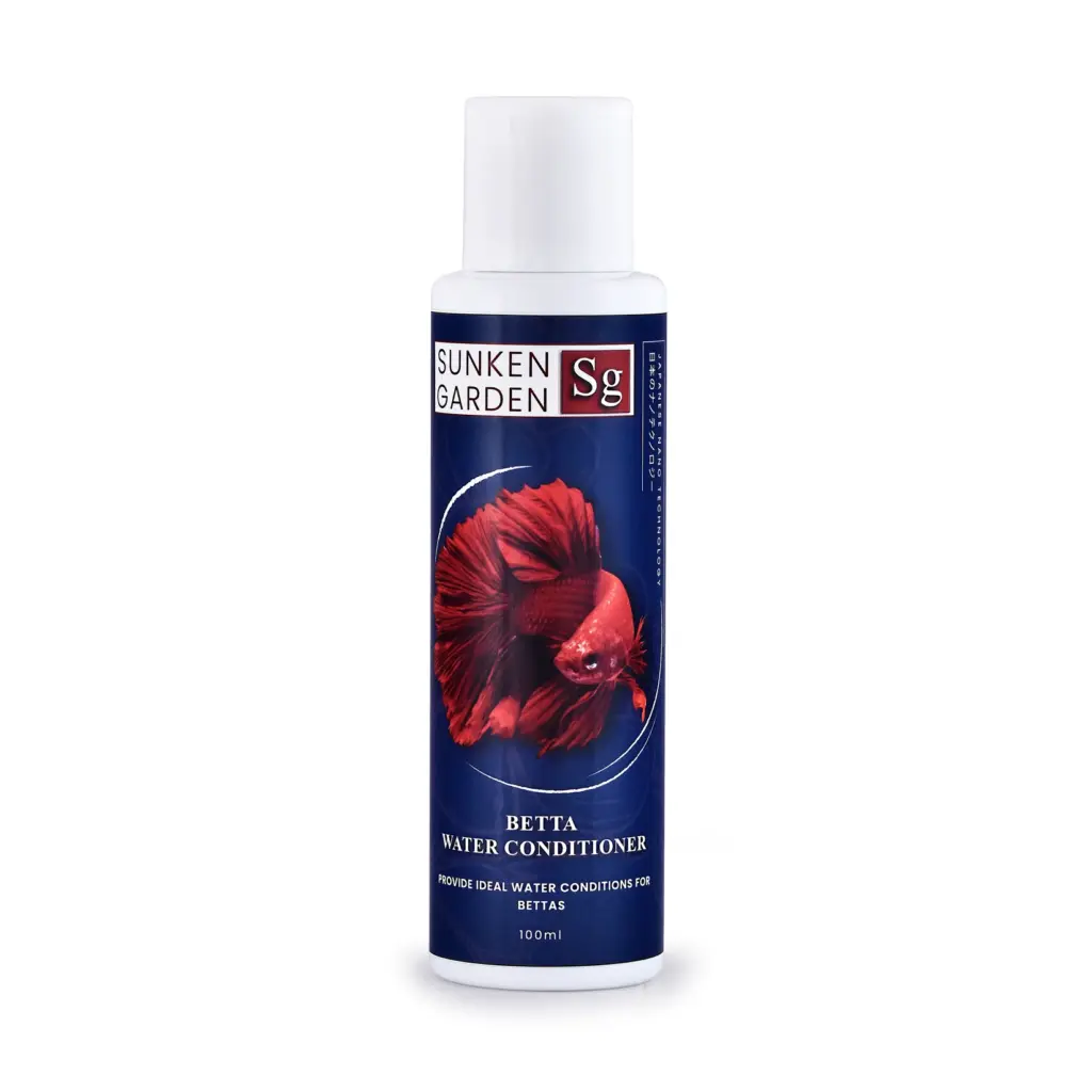 Buy Sunken Garden Betta Fish Water Conditioner, Betta water treatment India, aquarium water conditioner India, dechlorinator for Betta, fin rot prevention water conditioner, pH stabiliser fish tank, tropical aquarium water treatment, Indian Betta safe water conditioner