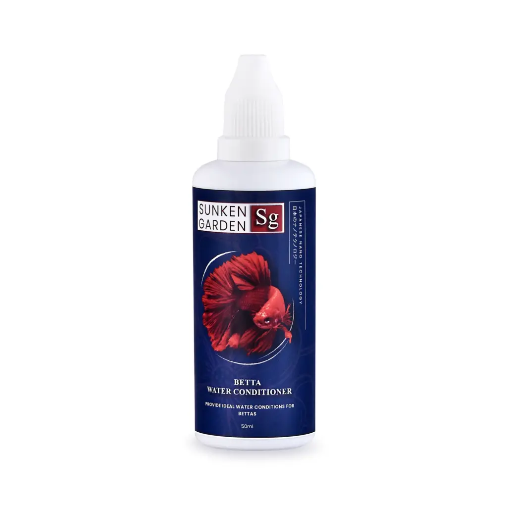 Buy Sunken Garden Betta Fish Water Conditioner, Betta water treatment India, aquarium water conditioner India, dechlorinator for Betta, fin rot prevention water conditioner, pH stabiliser fish tank, tropical aquarium water treatment, Indian Betta safe water conditioner