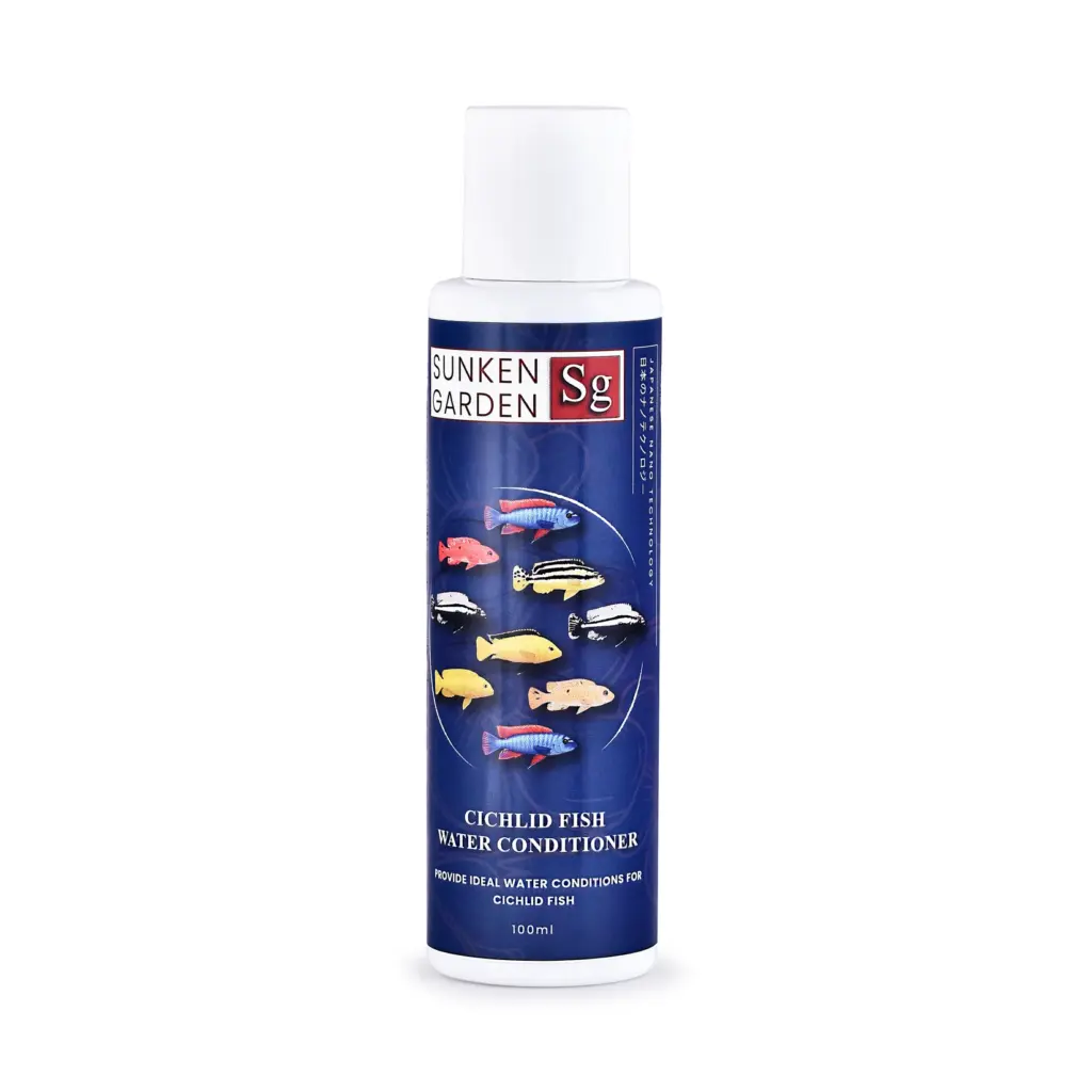 Buy Sunken Garden Cichlid Water Conditioner, cichlid water conditioner India, African cichlid water treatment, American cichlid water conditioner, Indian tap water aquarium conditioner, chlorine neutralizer for cichlids, pH stabiliser for cichlid tank, Oscar fish water conditioner, Mbuna tank water conditioner, large cichlid aquarium starter kit, cichlid safe water treatment