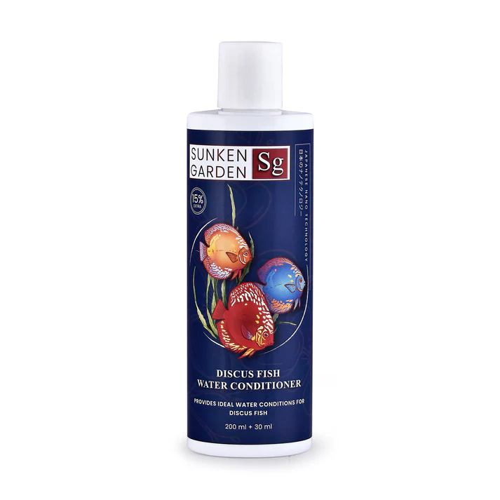 Buy Sunken Garden Discus Water Conditioner, discus water conditioner India, soft water conditioner for discus, aquarium conditioner for discus fish, Indian tap water conditioner for discus, chlorine neutralizer discus tank, pH stabiliser for discus aquarium, amazon soft water conditioner, discus tank setup India, tropical fish water conditioner, water softener for aquarium fish, discus safe water treatment